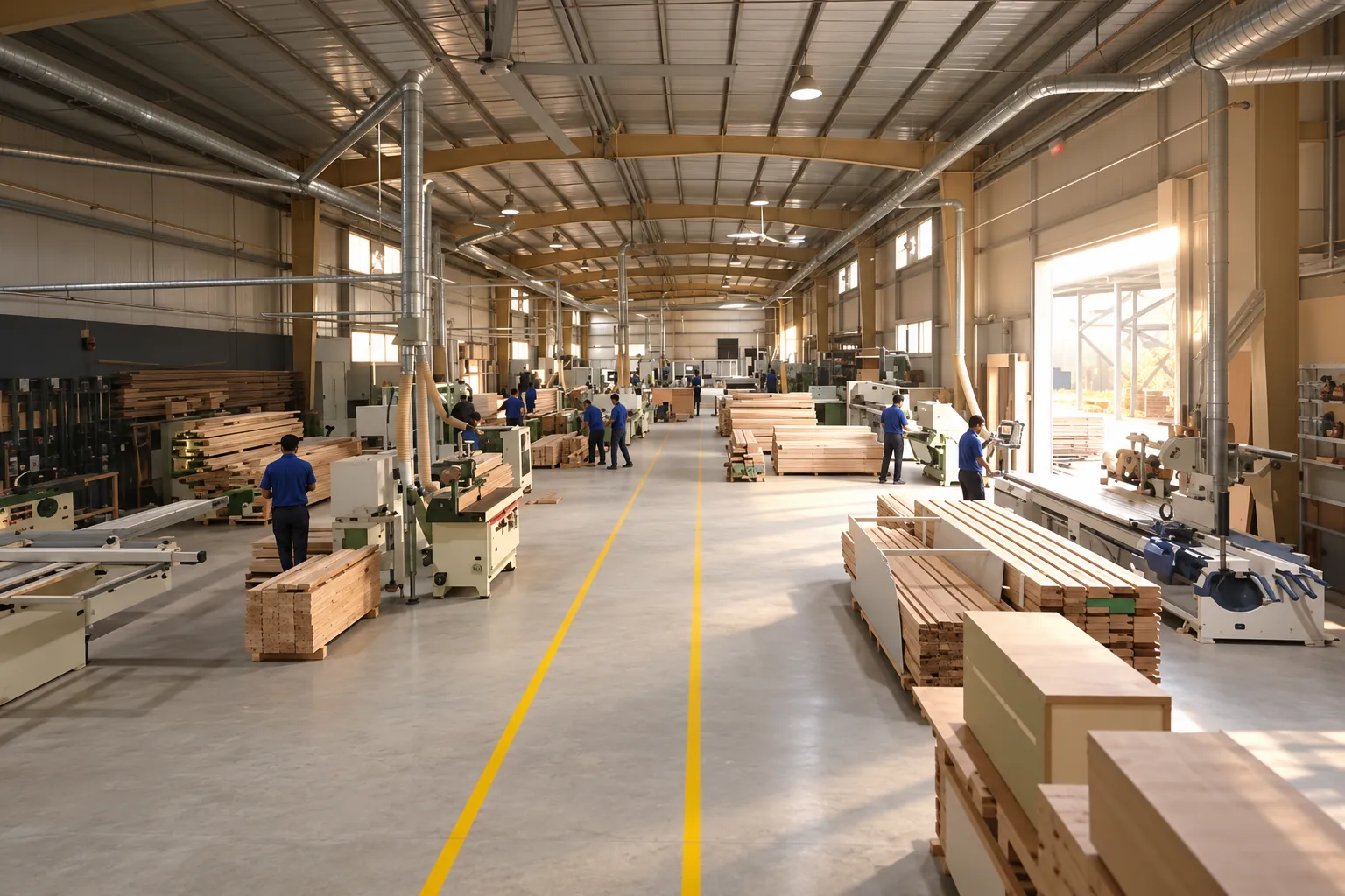 The joinery hall in the SPT factory, Sharjah